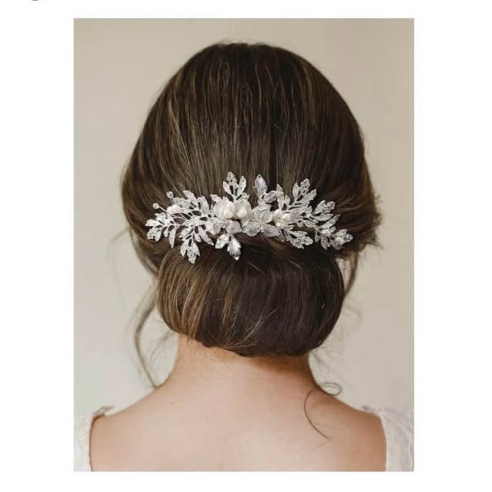 Hair Comb Clip Bridal Clip Silver Hair Accessory